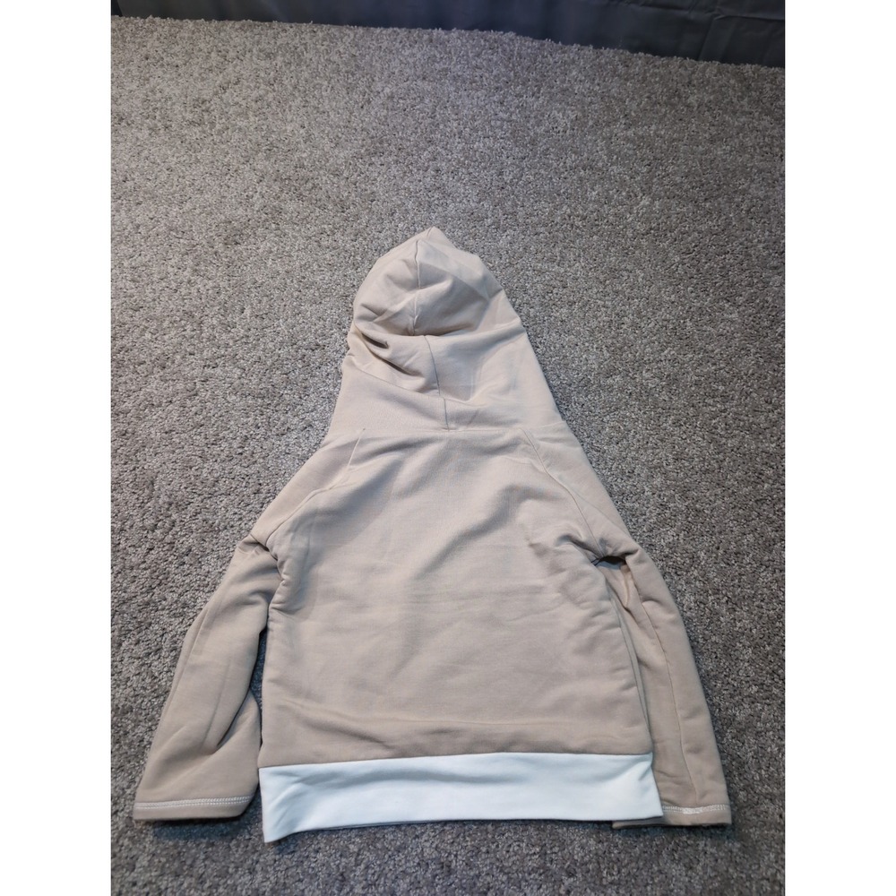 Let Them Be Little Toddler Kids 3T Beige White French Terry Hoodie Pocket - Picture 7 of 7